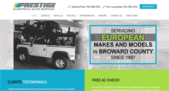 Desktop Screenshot of prestigeeuropean.com