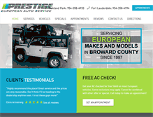 Tablet Screenshot of prestigeeuropean.com